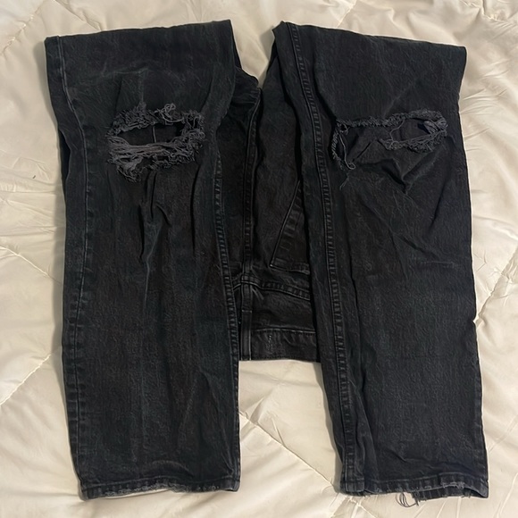 Abercrombie & Fitch High Rise 90s Straight Black Jeans - Picture 3 of 3